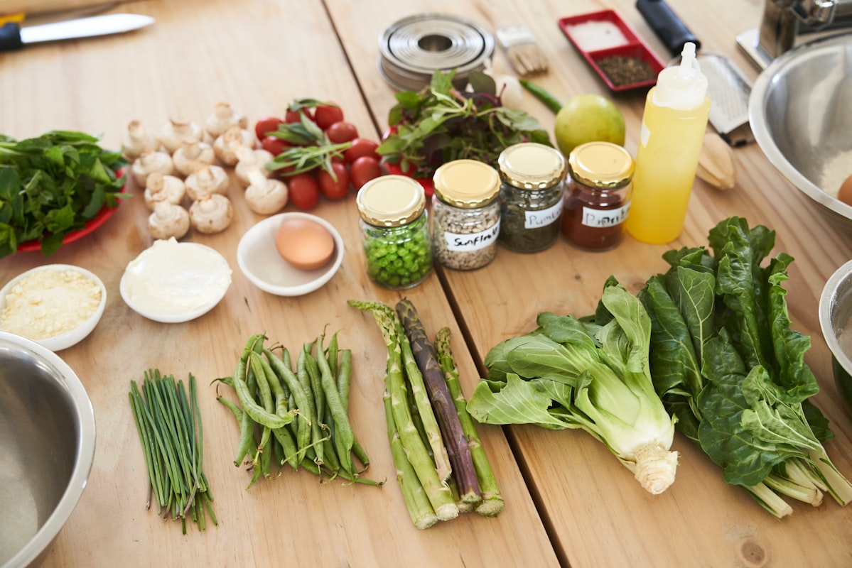 Fresh vegetables and healthy food preparation